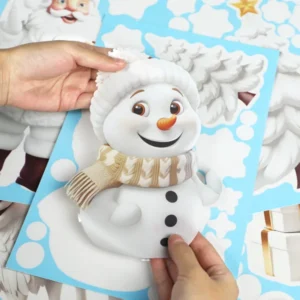 Nepfaivy Christmas Window Stickers | 190 Reusable Static Clings Snowflake & Reindeer