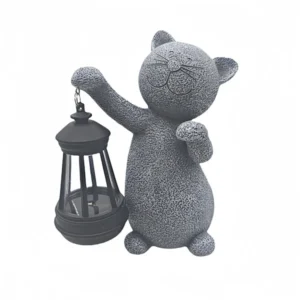 Cat Statue Solar Ornament | Waterproof Garden Figurine Decor